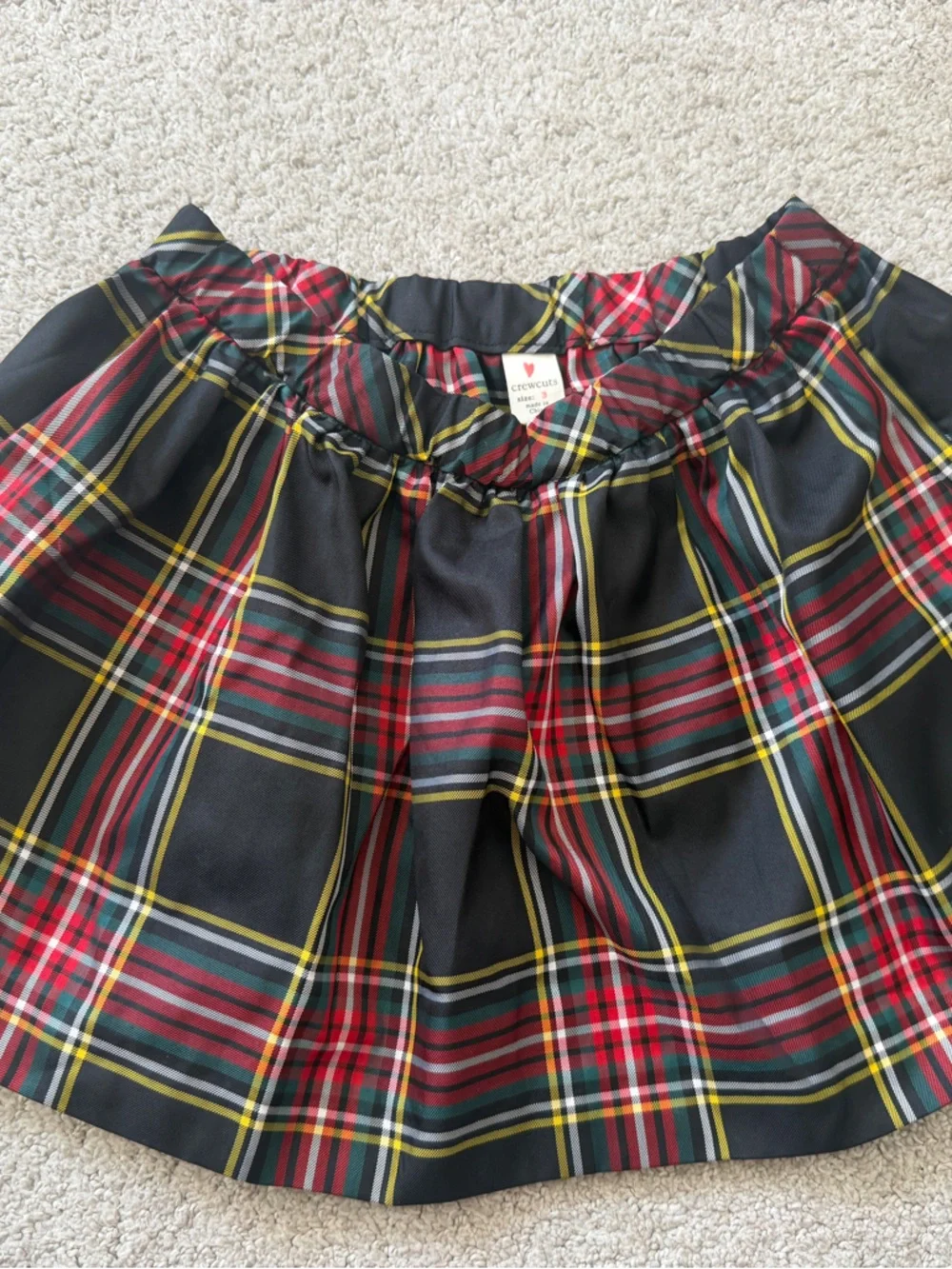 Crewcuts Girls Black Red Yellow Plaid Skirt